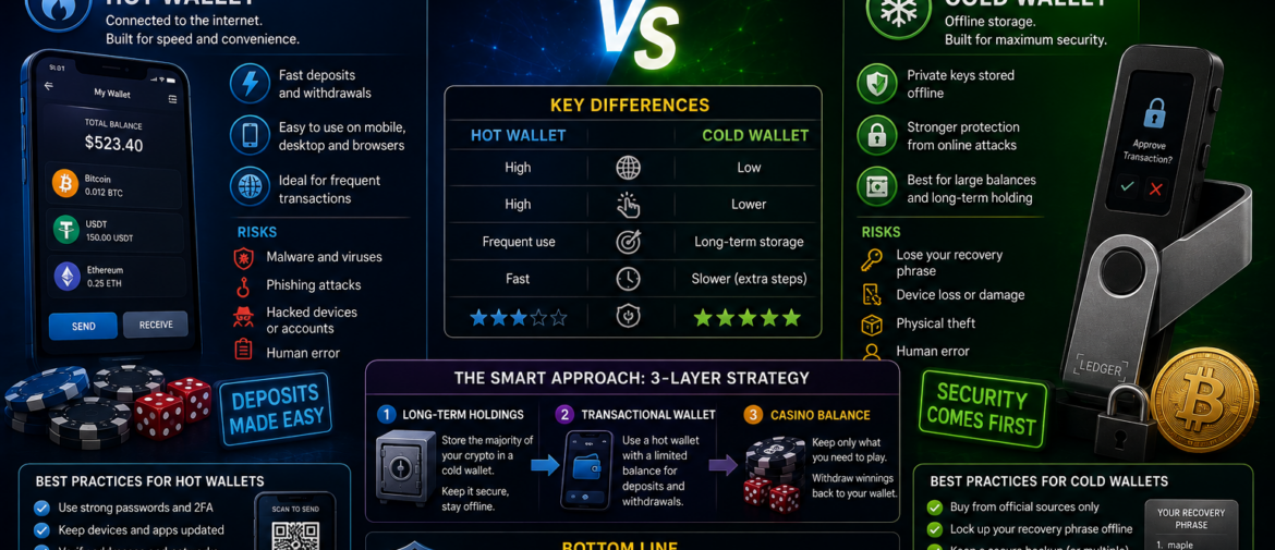 🔥 Hot Wallet vs Cold Wallet – Which Is Safer for Gambling Fund